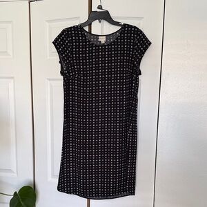 Merona Black and Gray Cap-Sleeve Midi Dress